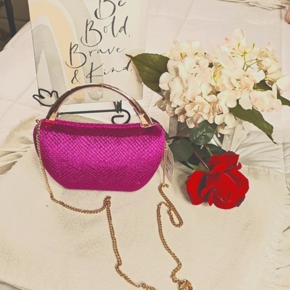 Bag Elegant Pink Velvet cross bag Elegant wear office wear career minimalist - Picture 5 of 16